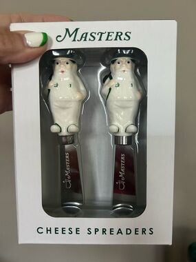 NWT…Masters Golf Ceramic Figure Cheese Spreaders - White & Green